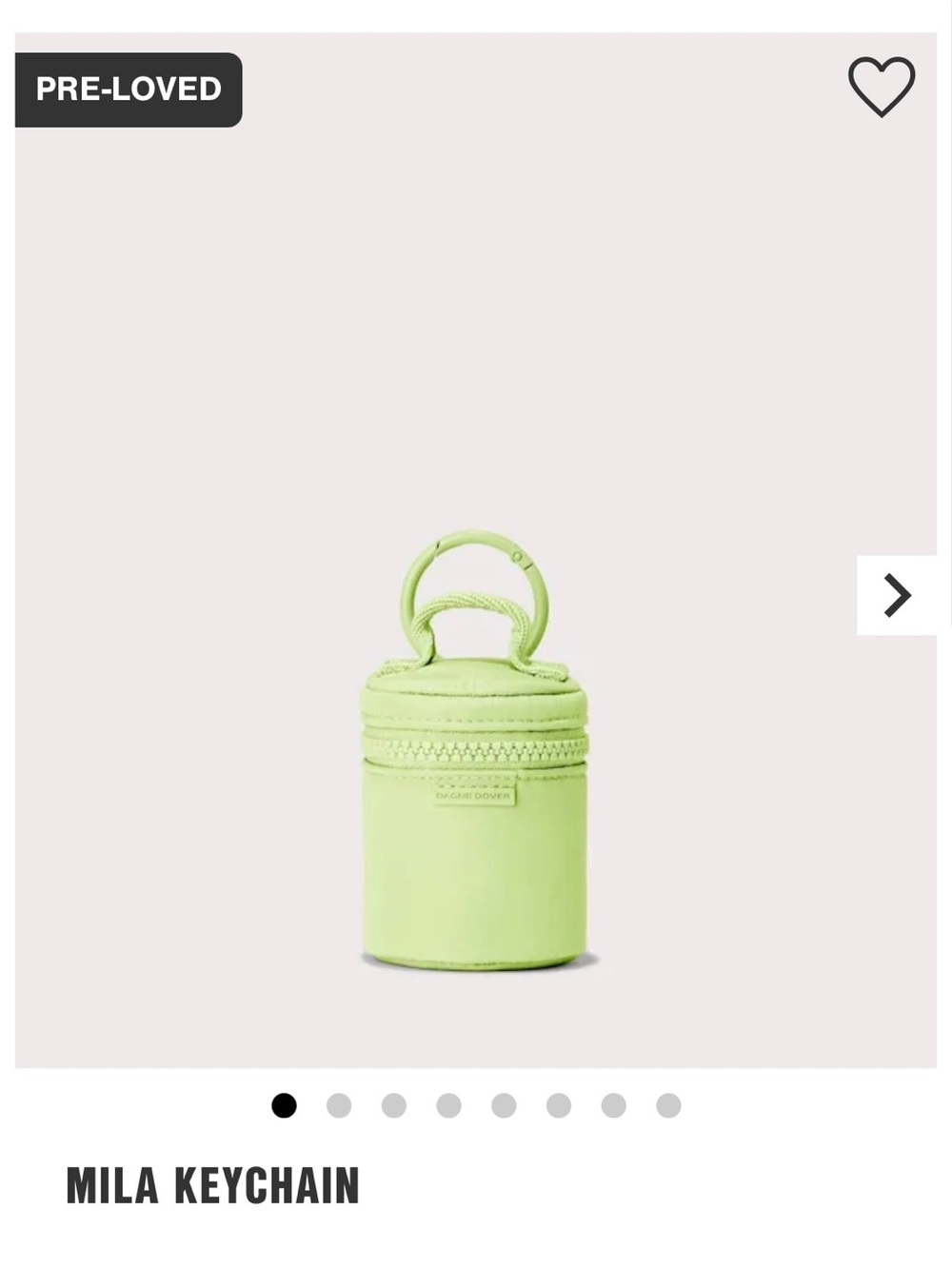 Dagne Dover Mila keychain in matcha latte green - Picture 4 of 4